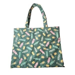 Clinique Tote Bag 16x13" Summer Vibes Green Cosmetic Bottle Design Collectible